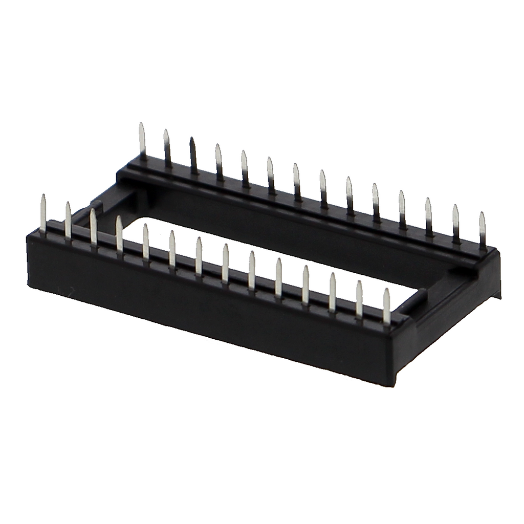 DIP IC socket - dual spring contacts, 15.24 mm row spacing, 24- to 28-pin