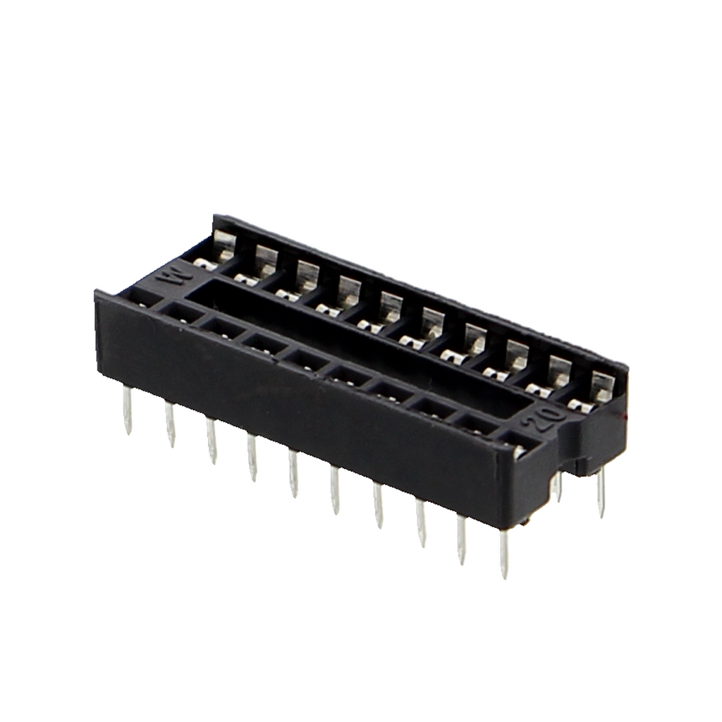 Master-IC-voet, DIP-voet met dubbele veercontacten - 6P tot 24P, rijafstand 7.62mm