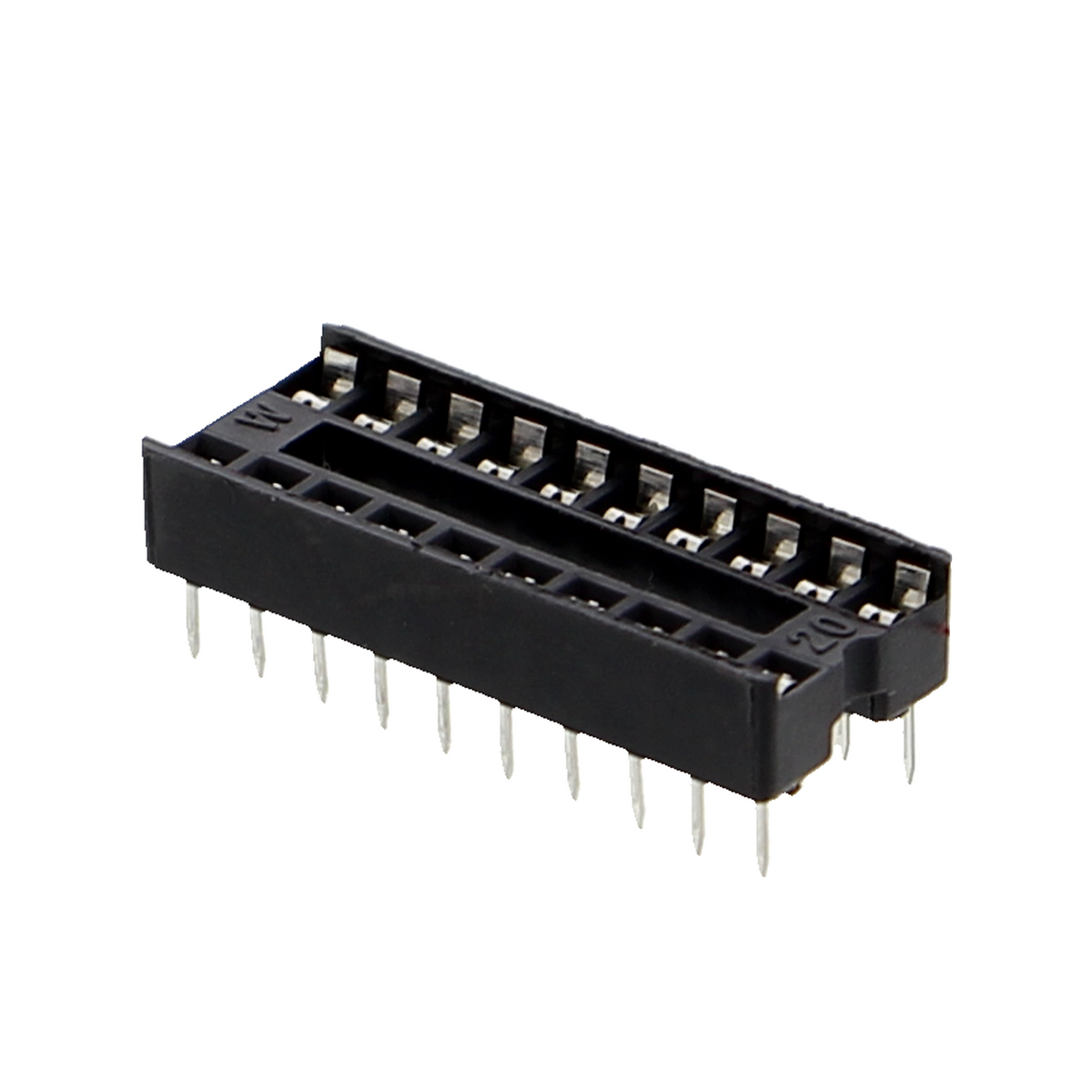 Master-IC-voet, DIP-voet met dubbele veercontacten - 6P tot 24P, rijafstand 7.62mm