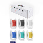 Litzenkabel Spenderbox - verzinnter Kupferdraht, Silikon, 6 Farben à 4 m, 18-30 AWG