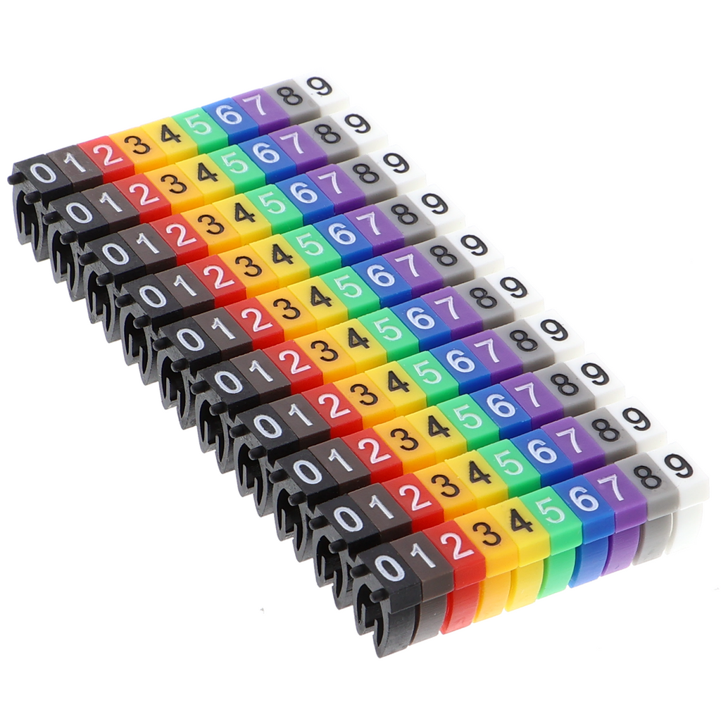 Clip segna-cavi Master, 150 pezzi, numeri da 0 a 9 per diversi diametri