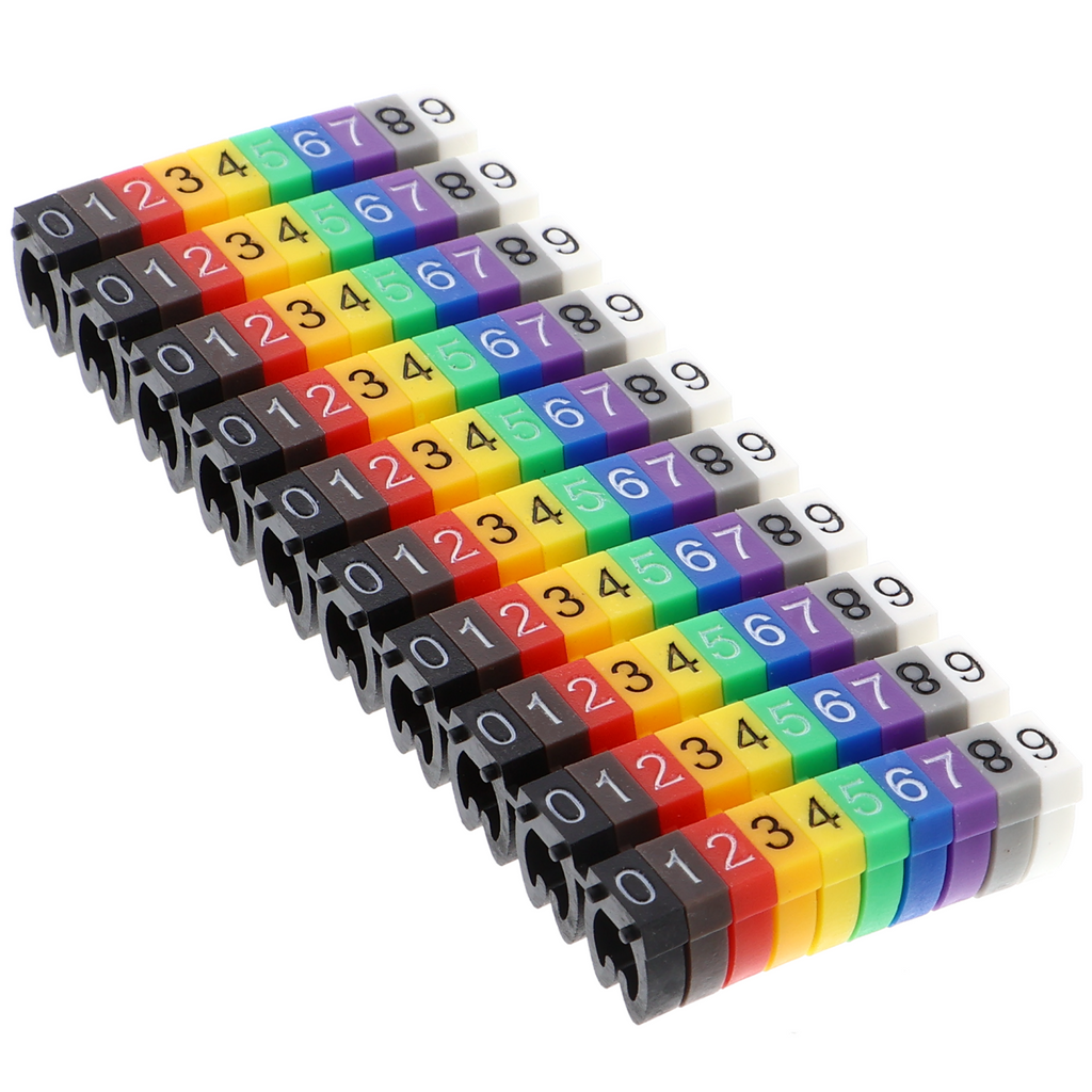 Clip segna-cavi Master, 150 pezzi, numeri da 0 a 9 per diversi diametri
