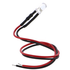5 mm LED with series resistor - 12 V, 20 cm cable, various colors