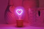 LED decorative lamp - glass bulb shape, USB battery, various designs