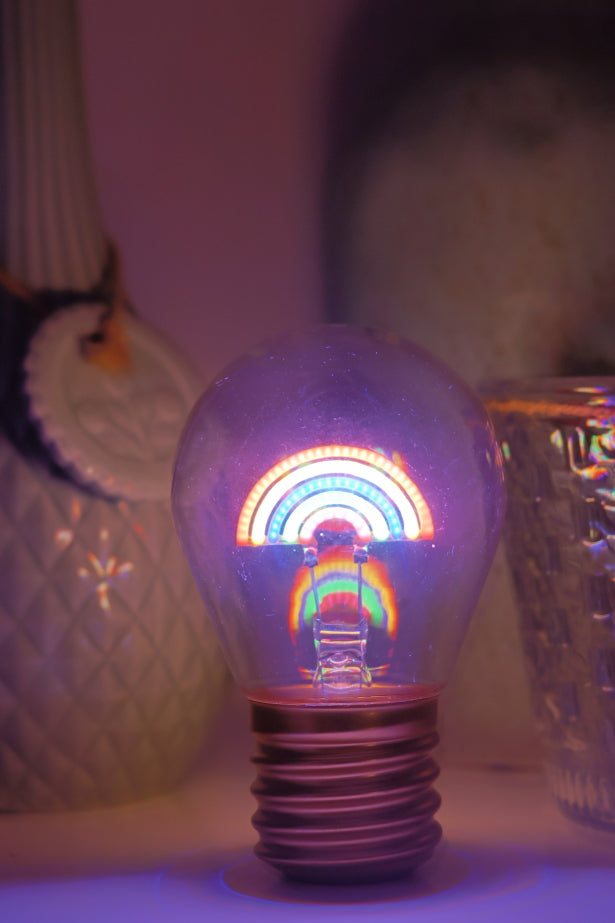 LED decorative lamp - glass bulb shape, USB battery, various designs