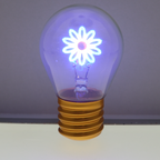 LED decorative lamp - glass bulb shape, USB battery, various designs