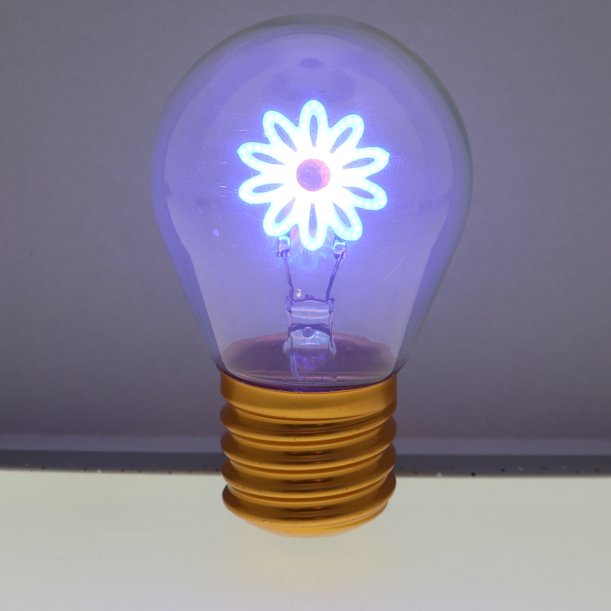LED decorative lamp - glass bulb shape, USB battery, various designs