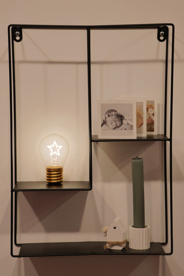 LED decorative lamp - glass bulb shape, USB battery, various designs