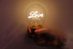 LED decorative lamp - glass bulb shape, USB battery, various designs