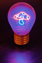 LED decorative lamp - glass bulb shape, USB battery, various designs