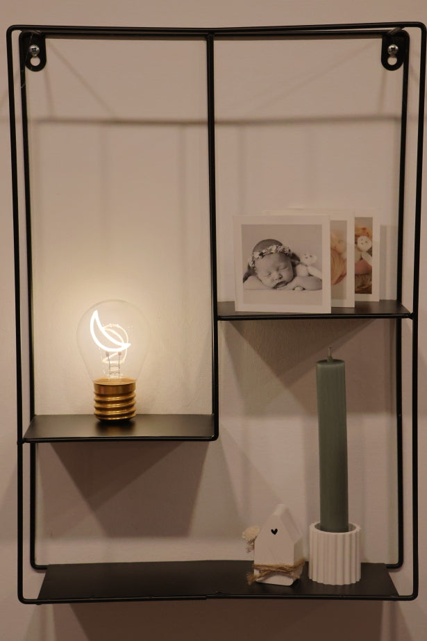LED decorative lamp - glass bulb shape, USB battery, various designs