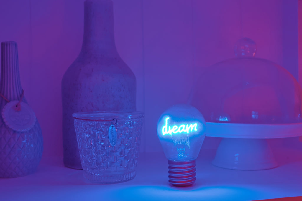 LED decorative lamp - glass bulb shape, USB battery, various designs