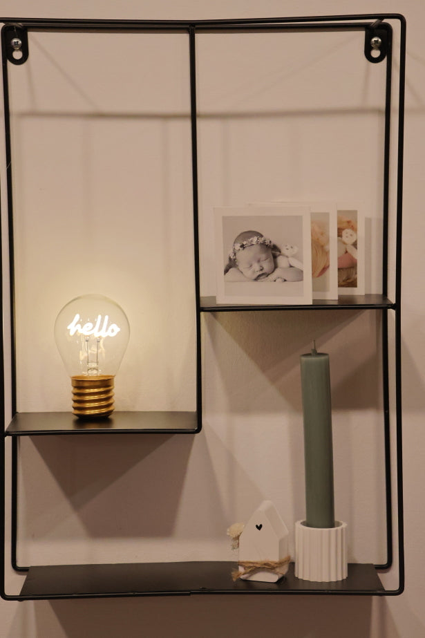 LED decorative lamp - glass bulb shape, USB battery, various designs