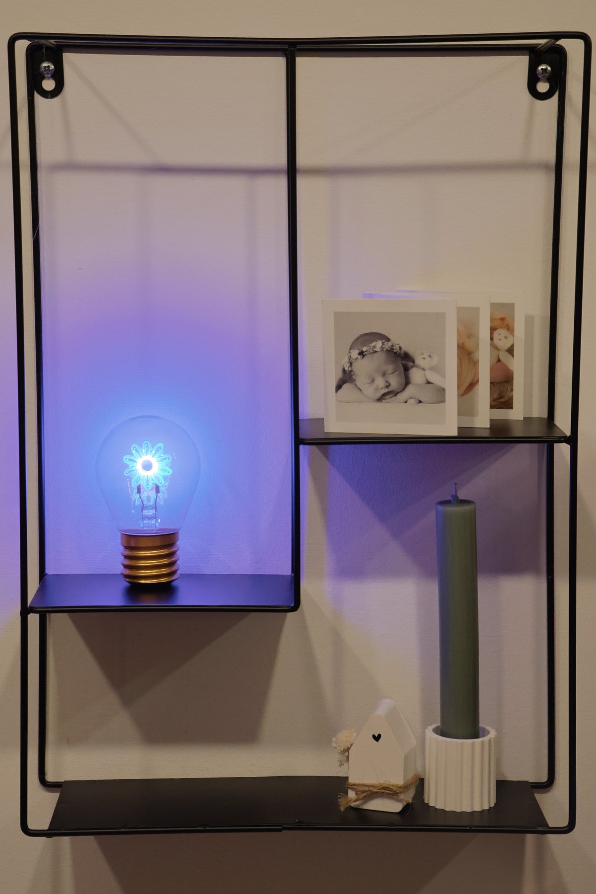 LED decorative lamp - glass bulb shape, USB battery, various designs