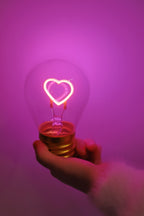 LED decorative lamp - glass bulb shape, USB battery, various designs