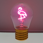 LED decorative lamp - glass bulb shape, USB battery, various designs