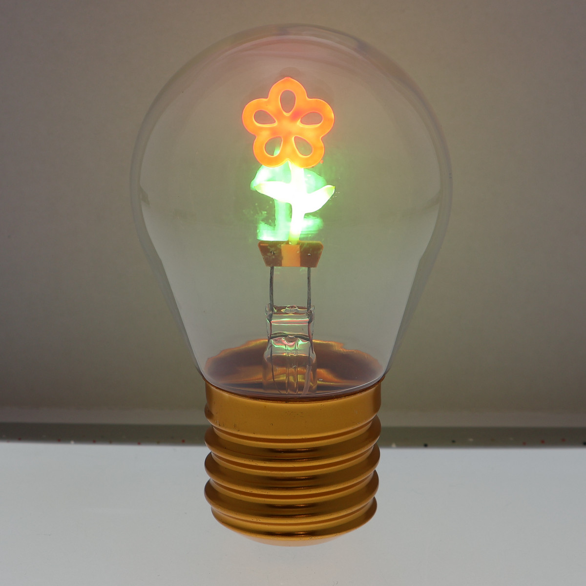 LED decorative lamp - glass bulb shape, USB battery, various designs