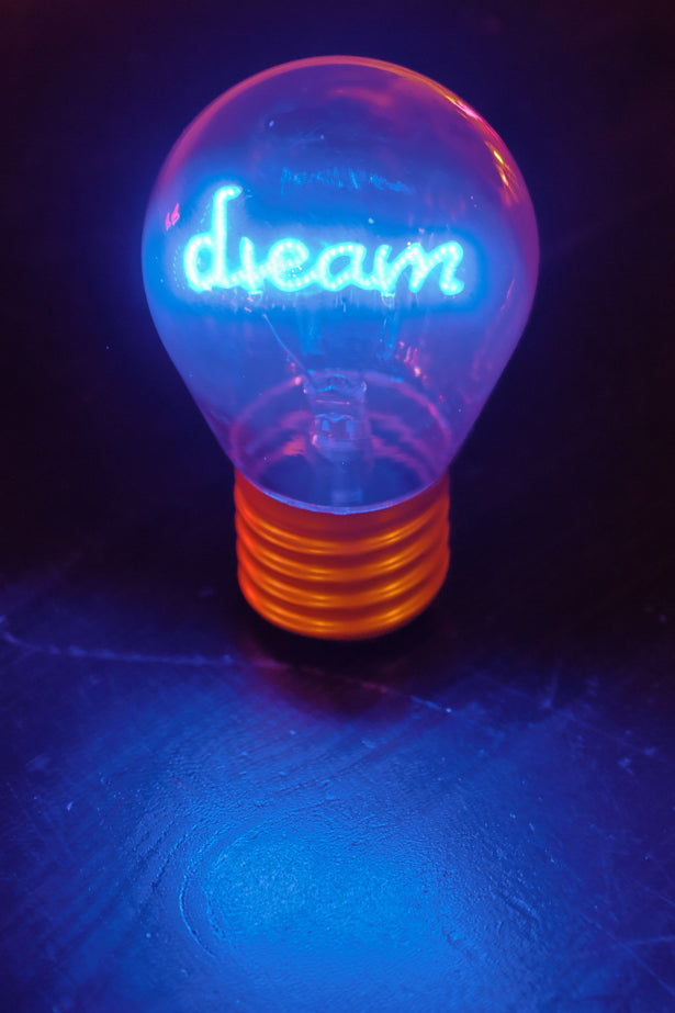 LED decorative lamp - glass bulb shape, USB battery, various designs
