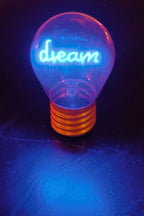 LED decorative lamp - glass bulb shape, USB battery, various designs