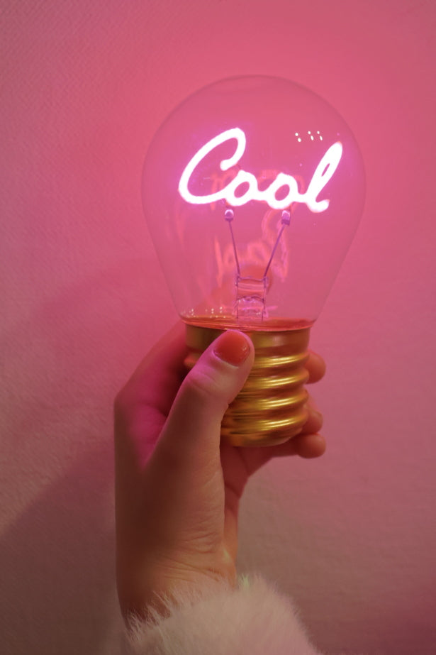 LED decorative lamp - glass bulb shape, USB battery, various designs