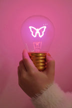 LED decorative lamp - glass bulb shape, USB battery, various designs