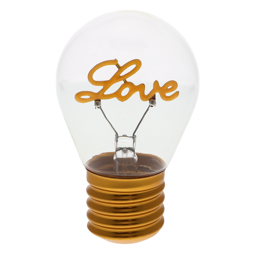 LED decorative lamp - glass bulb shape, USB battery, various designs