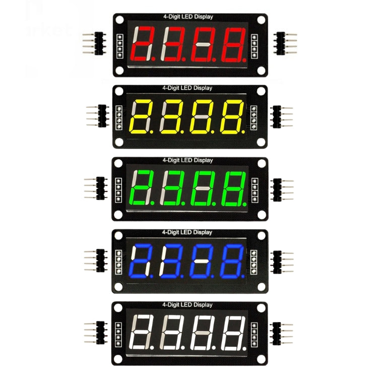 Master-display LED a segmenti 0,56", 4 cifre, orologio / decimale - 5 colori