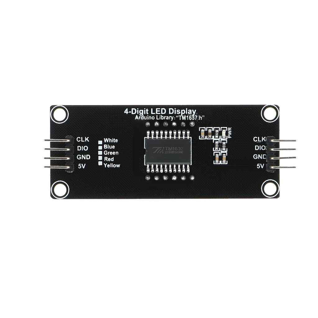 Master-display LED a segmenti 0,56", 4 cifre, orologio / decimale - 5 colori