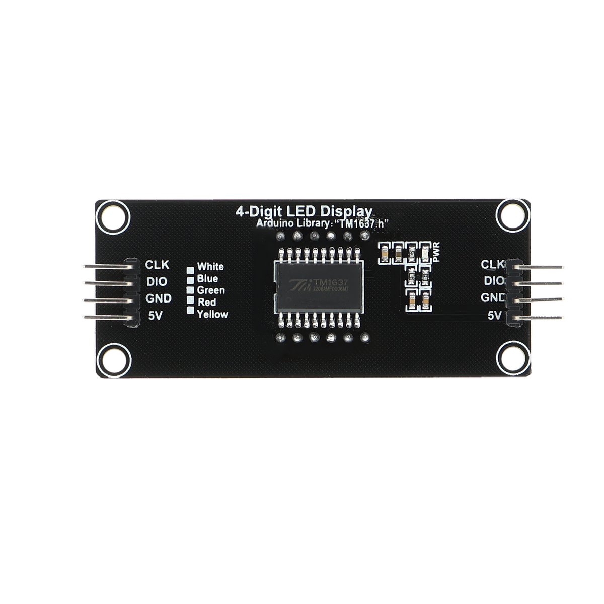 Master-display LED a segmenti 0,56", 4 cifre, orologio / decimale - 5 colori