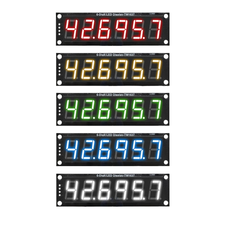 TM1637 LED segment display - 6 digits, 0.56 inches, various colors
