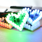 Master-soldeeroefening hart (pulserende leds) - verschillende kleuren