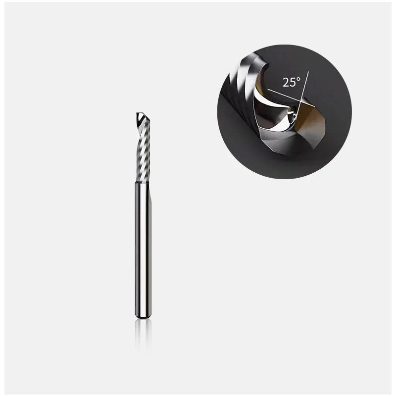 Fresa Master-Makera Spiral 'O' Single Flute per metallo - gambo da 1/8
