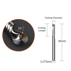 Fresa Master-Makera Spiral 'O' Single Flute per metallo - gambo da 1/8