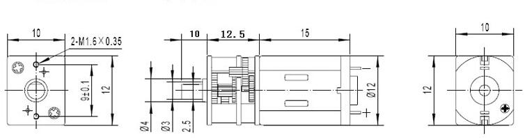 N20-tandwielmotor - mini-DC-motor met metalen tandwielkast, 3-12 V