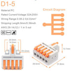 Master-mini-verbindingsklem, 5 stuks, 32A/250V - D1 / D2 / D3
