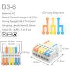 Master-mini-verbindingsklem, 5 stuks, 32A/250V - D1 / D2 / D3