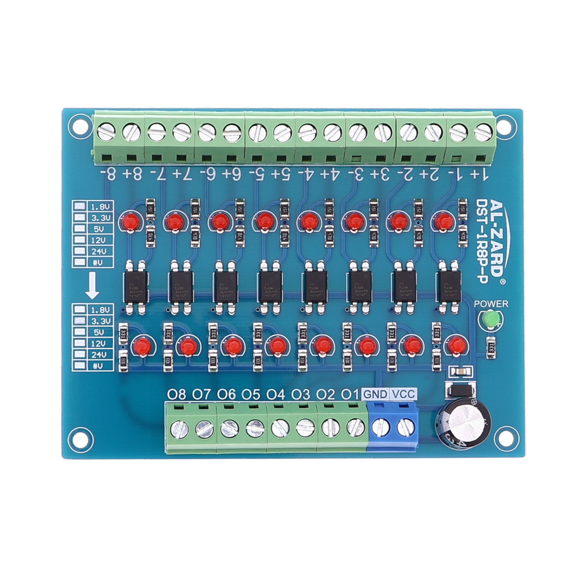 Modulo master con optoisolatori PNP a 8 canali - DST-1R8P-P