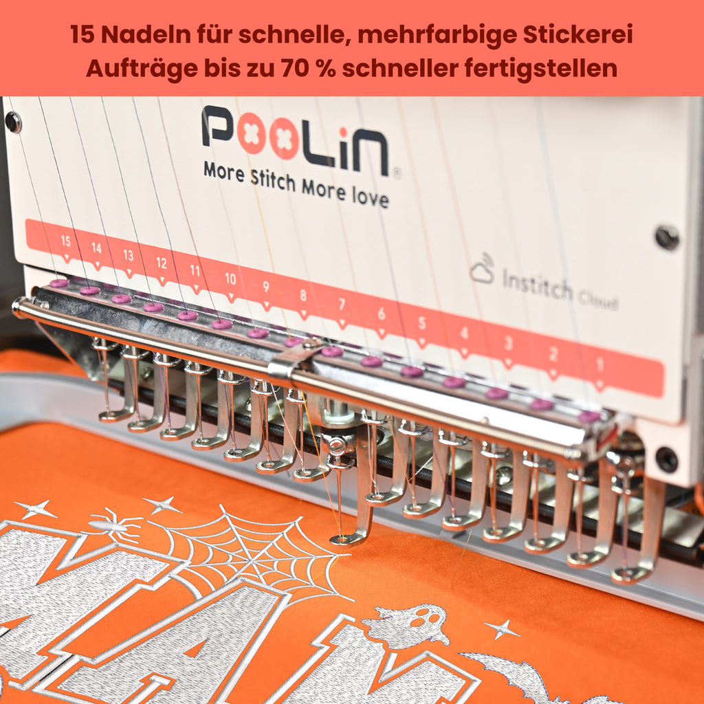 PooLin Multi-Needle Embroidery Machine - 24 x 36 cm Embroidery Area, Various Versions