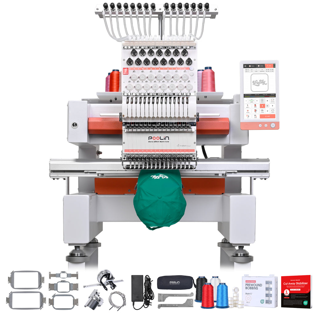 PooLin Multi-Needle Embroidery Machine - 24 x 36 cm Embroidery Area, Various Versions