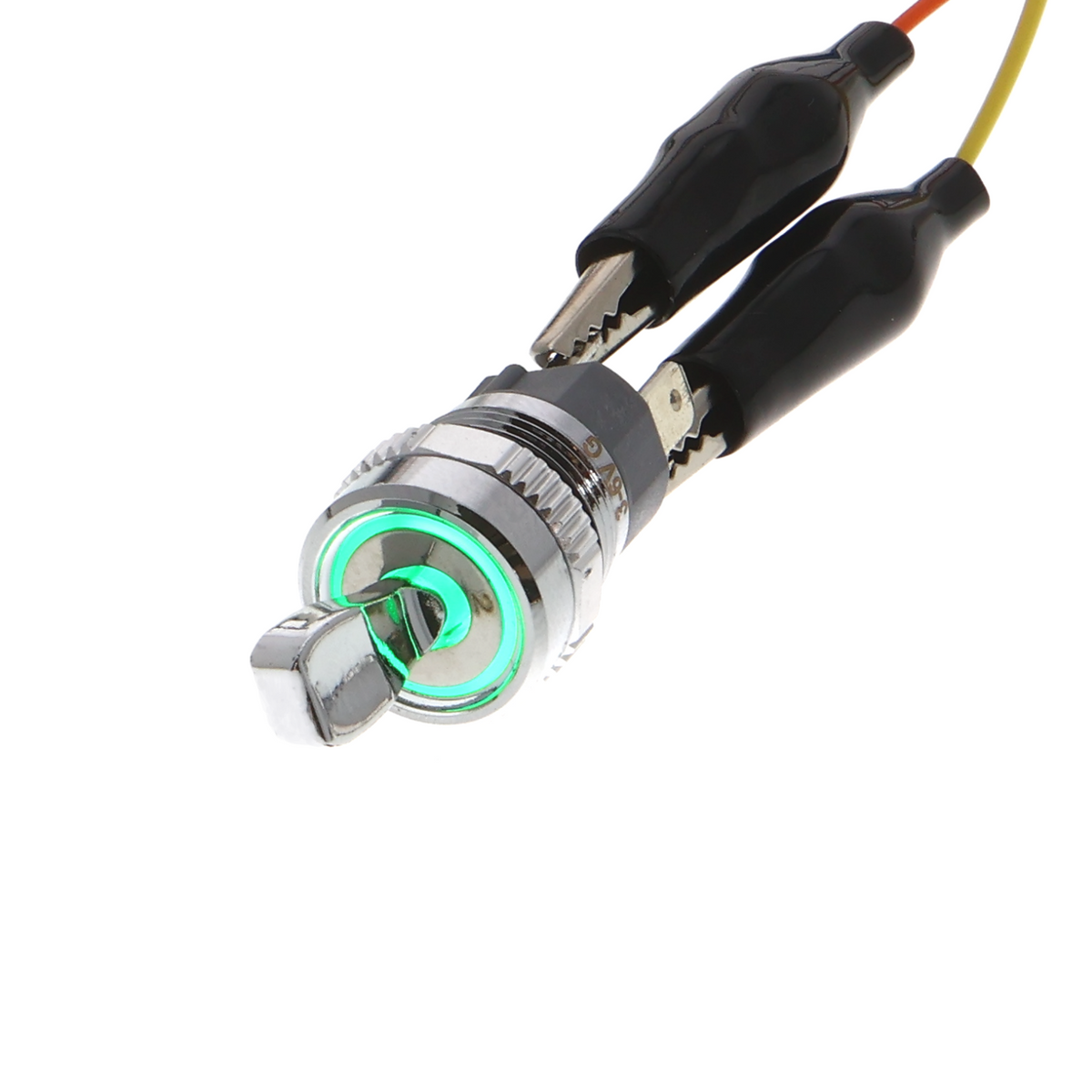 Kippschalter mit LED - Metallfassung, verschiedene Farben