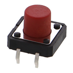 Drucktaster 12 x 12 mm - farbiger Knopf, 24 V / 50 mA, verschiedene Farben