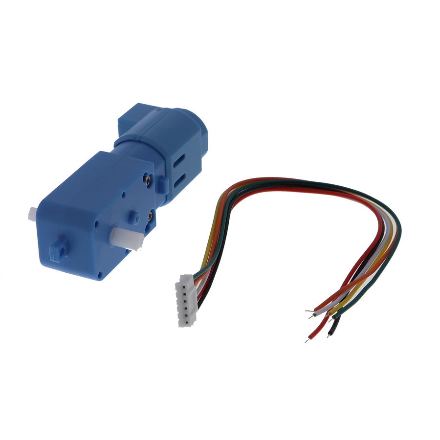TT Gear Motor with Hall Encoder - Dual Shaft, 300 rpm, 6 V and 12 V