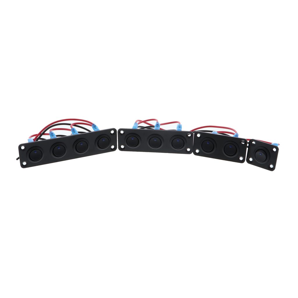 Wippschalter mit blauer LED - 12 V, 16 A, 1- bis 4-fach