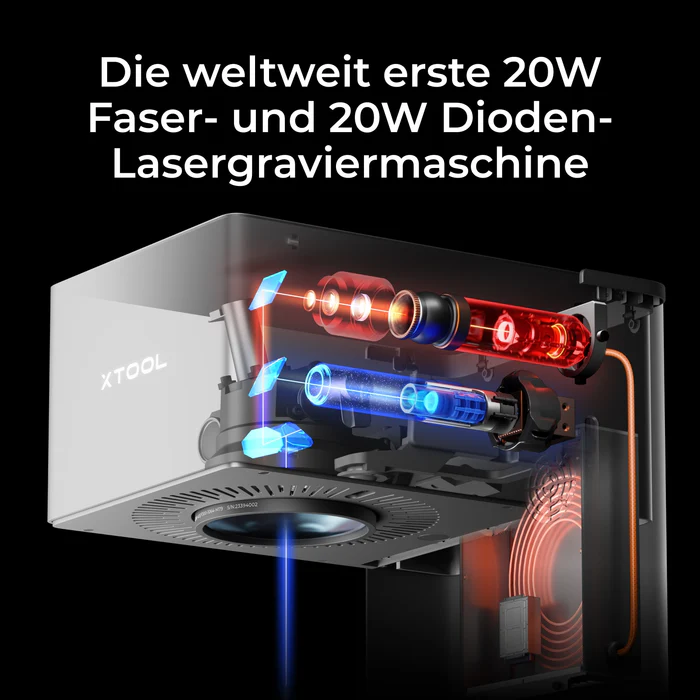 XTool F1 Ultra - Lasergravierer 20 W, Faser und Diode, verschiedene Ausführungen