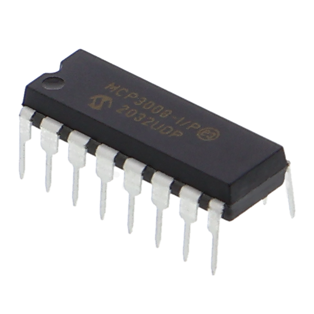 MCP3008 analoog-digitaalconverter - 8 kanalen, 10 bit, DIP-16