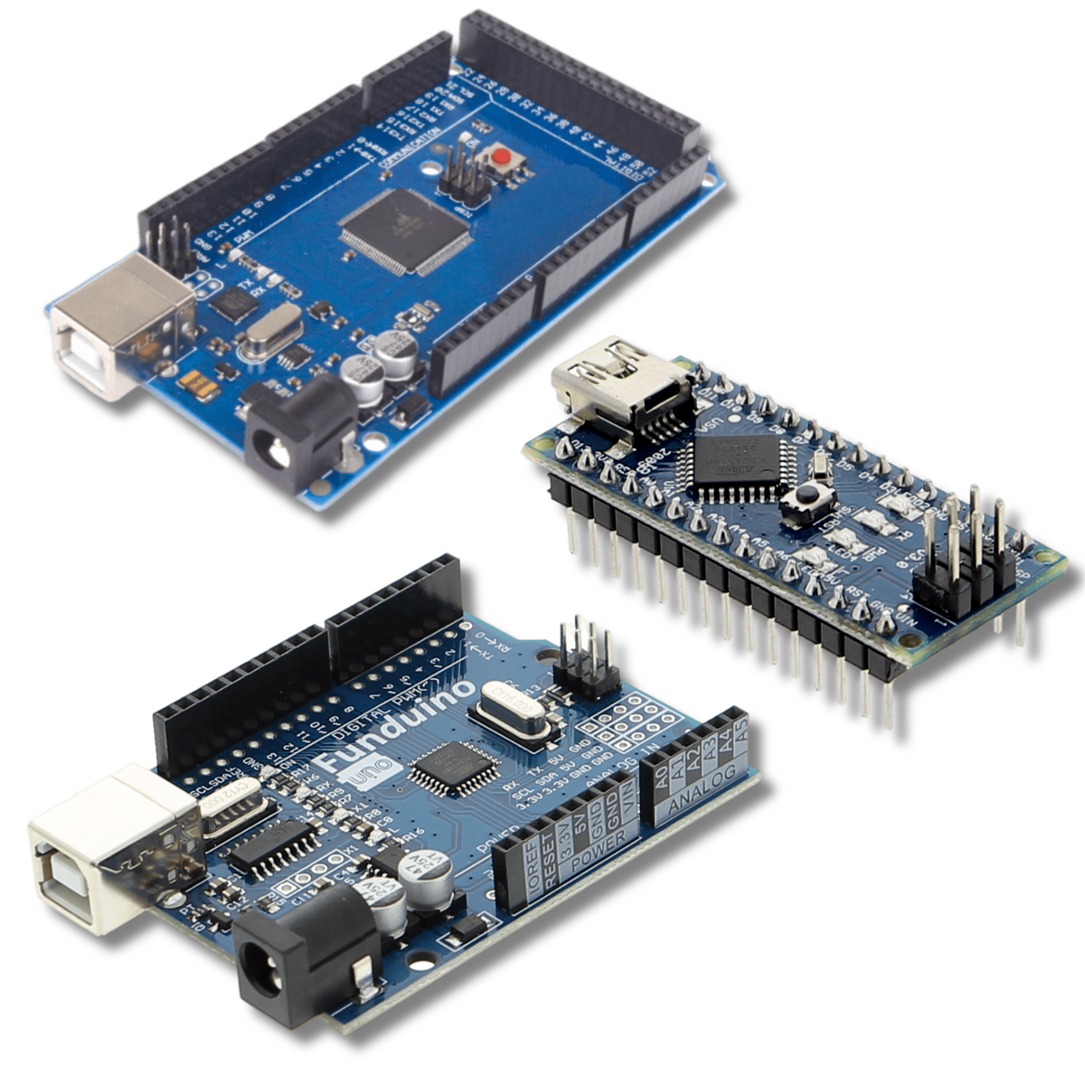 Funduino Microcontroller Bundle - MEGA2560, UNO and NANO R3 with CH340