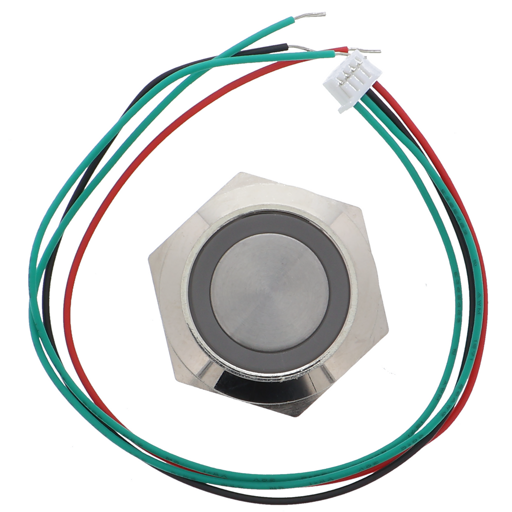 Metalltaster 22 mm - LED weiß, 12-24 V, wasserdicht