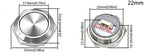 Metalltaster 22 mm - LED weiß, 12-24 V, wasserdicht