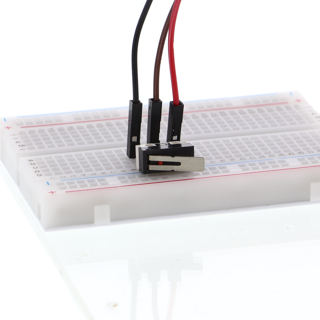 Microinterruptor horizontal - contactos compatibles con placas de pruebas y Arduino