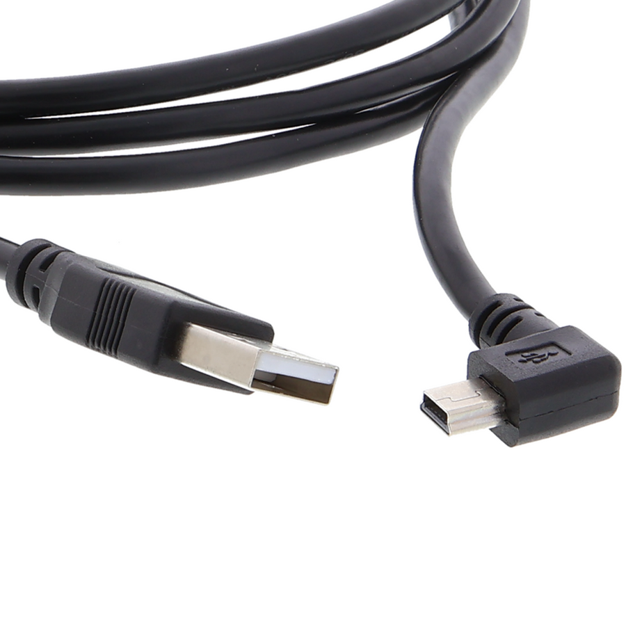 Mini-USB cable 150 cm - 90-degree angled plug